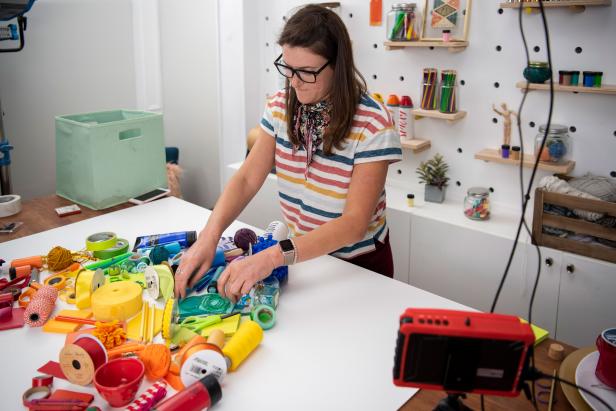 HGTV Producer Jennie Designing a Heart Full of Rainbow Craft Supplies