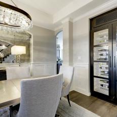 Dining Room With Wine Refrigerator