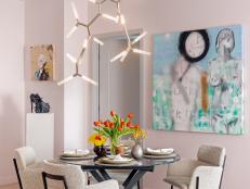 Pink Contemporary Dining Room 