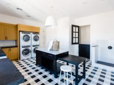 Laundry Room With Plaid Floor