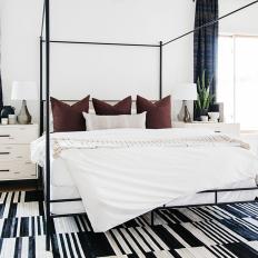 Modern White Bedroom With Poster Bed