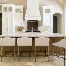 Neutral Cottage Kitchen With White Range Hood