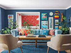 Living Room With Happy Hues