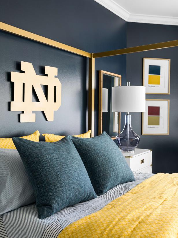 Sport Team Themed Bedroom, Notre Dame Room Decorating Ideas