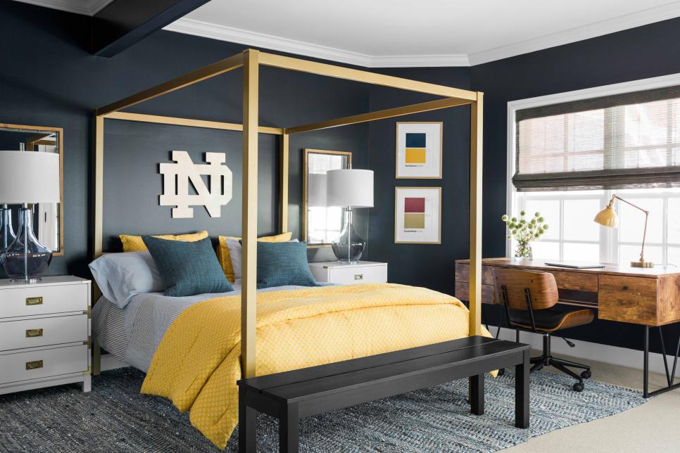Sport Team Themed Bedroom, Notre Dame Room Decorating Ideas