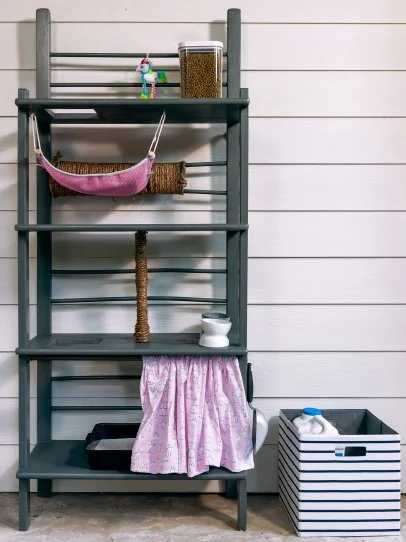 Turn bookshelf into cat tree discount