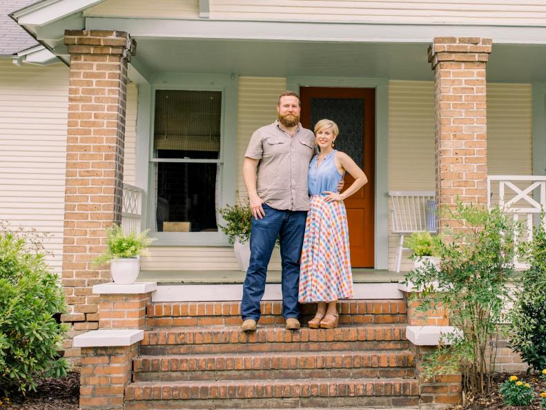 As seen on Home Town, the Jones residence has been fully renovated by Ben and Erin Napier. After renovations, their Laurel, MS home now features a freshly painted exterior and open porch.