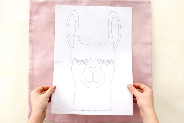 Print out the pattern and cut out the llama shape.