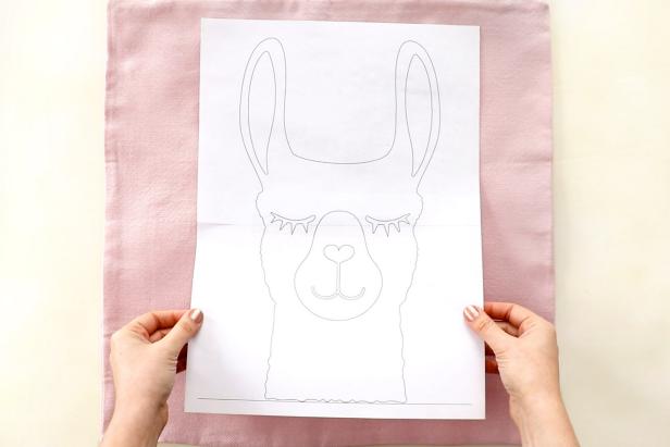 Print out the pattern and cut out the llama shape.