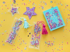 Confetti Bookmarks, Notebook and Magnets 
