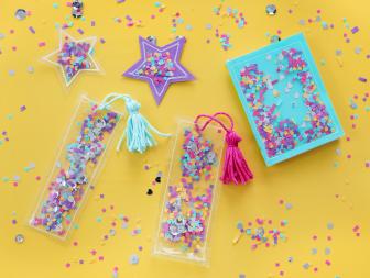 Confetti Bookmarks, Notebook and Magnets 
