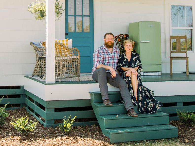 As seen on Home Town, the Register residence has been fully renovated by Ben and Erin Napier. After renovations, their Laurel, MS home now features an updated roof, front porch, and fresh coat of paint with the addition of a side deck.