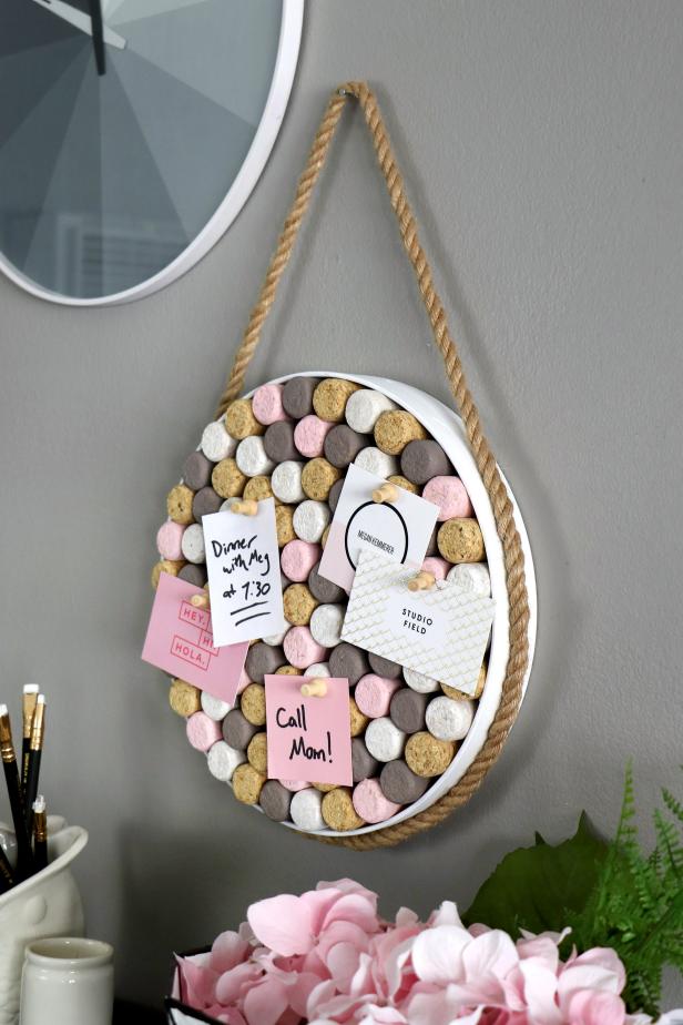 Start saving up your wine corks to make this easy corkboard wall decor!