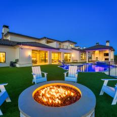 Backyard With Raised Fire Pit