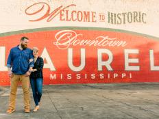 Ben and Erin Napier in downton Laurel, Mississippi. (Synidcation)