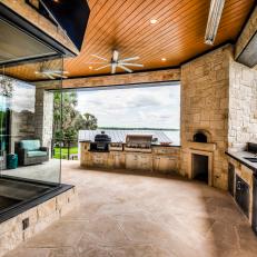 Outdoor Kitchen With Brick Oven