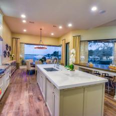 Waterfront Open Plan Kitchen With Two Islands