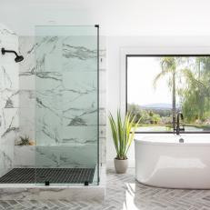 Transitional Spa Bathroom With Vineyard View