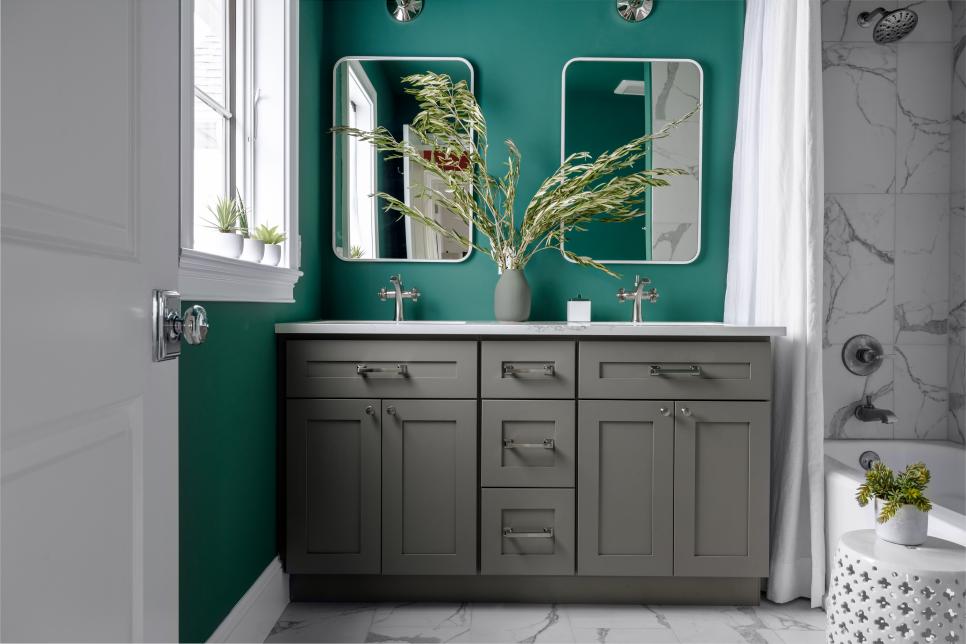 Green Guest Bathroom