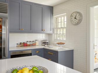 Kitchen With Silver Wall Clock