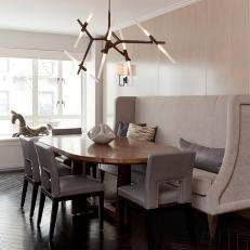 Neutral Contemporary Dining Room With Banquette