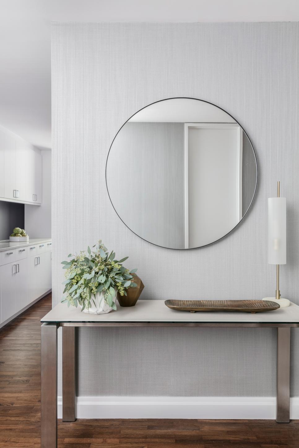 Console Table and Round Mirror HGTV