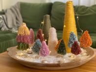 Make These Adorable Yarn Christmas Trees in Minutes