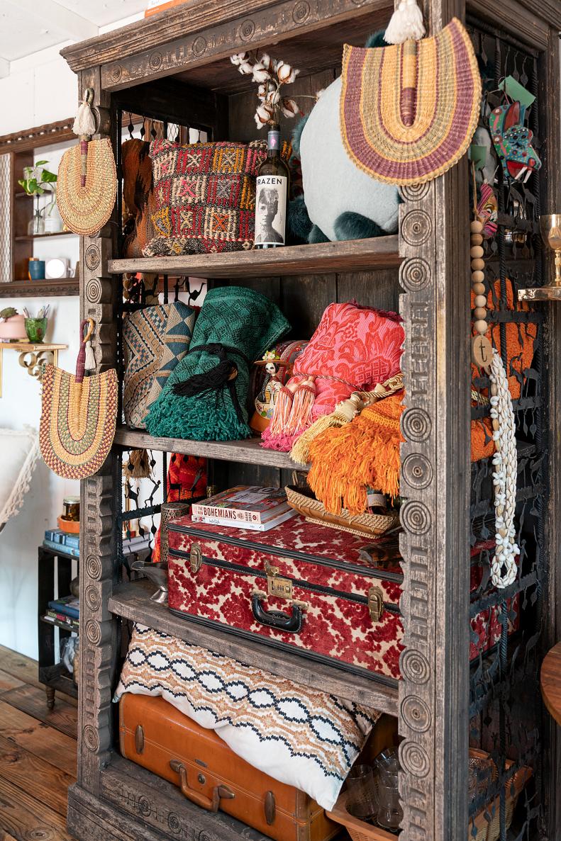 Whether she’s staging a house or designing for herself, it’s vital to have access to the pieces that inspire Treci’s creativity. “Every room I style reflects my emphasis on connection,” she says. “I love to incorporate natural elements because they bring in so much life.” Conveniently large and beautiful pieces like this bookshelf ensure that no matter the project, everything Treci needs is right at her fingertips.