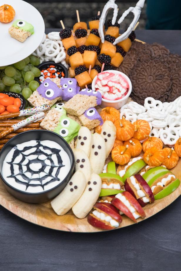 Tasty DIY Treats Atop a Halloween Snack Board