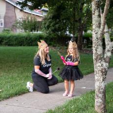Queen and Princess Crowns Made From Paper Grocery Bags