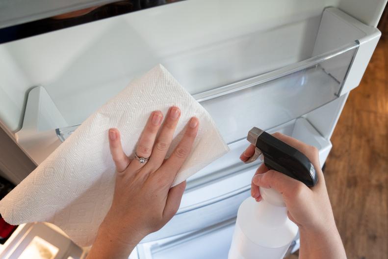 Use hydrogen peroxide to clean your refrigerator.