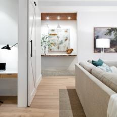 Contemporary Living Area and Barn Door