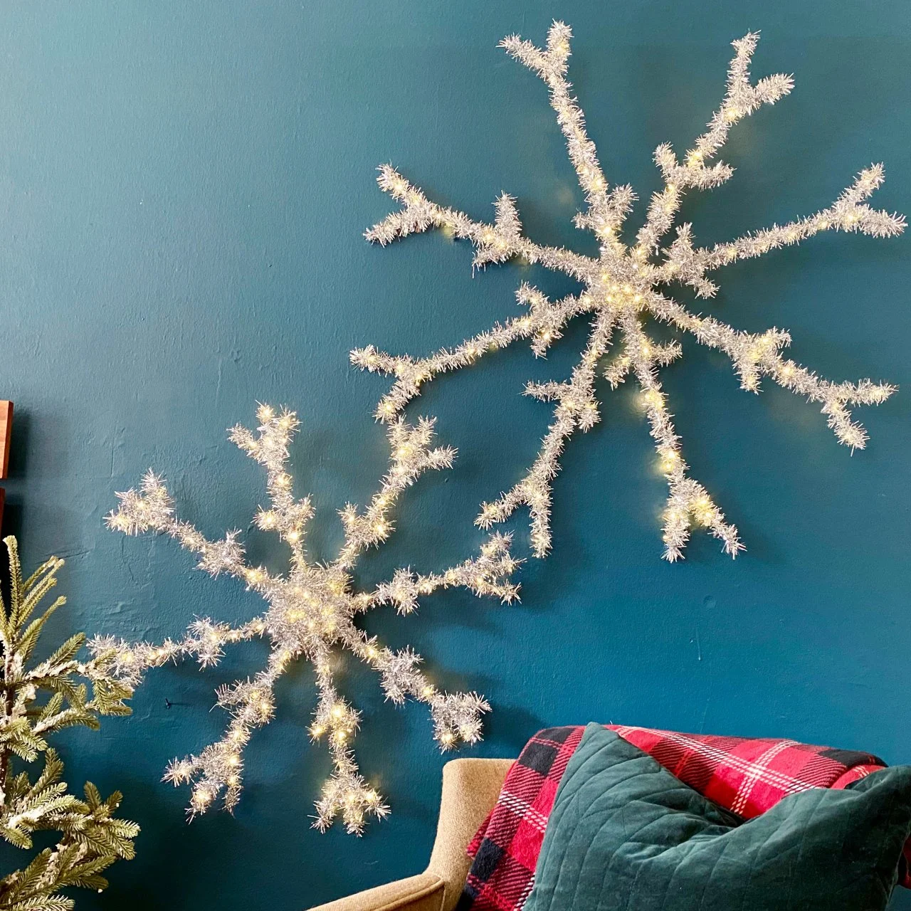 Make Oversized, Light-Up Snowflake Holiday Decorations From