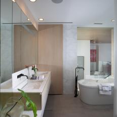 Modern Spa Bathroom With Black Fixtures