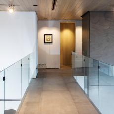 Modern Hallway With Clear Railing