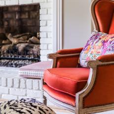 Red Armchair and Zebra Ottoman