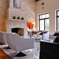 Transitional Living Room With Swivel Chairs