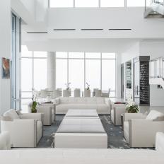 Modern White Open Plan Living Room