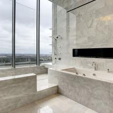 Modern Spa Bathroom With Glass Walls