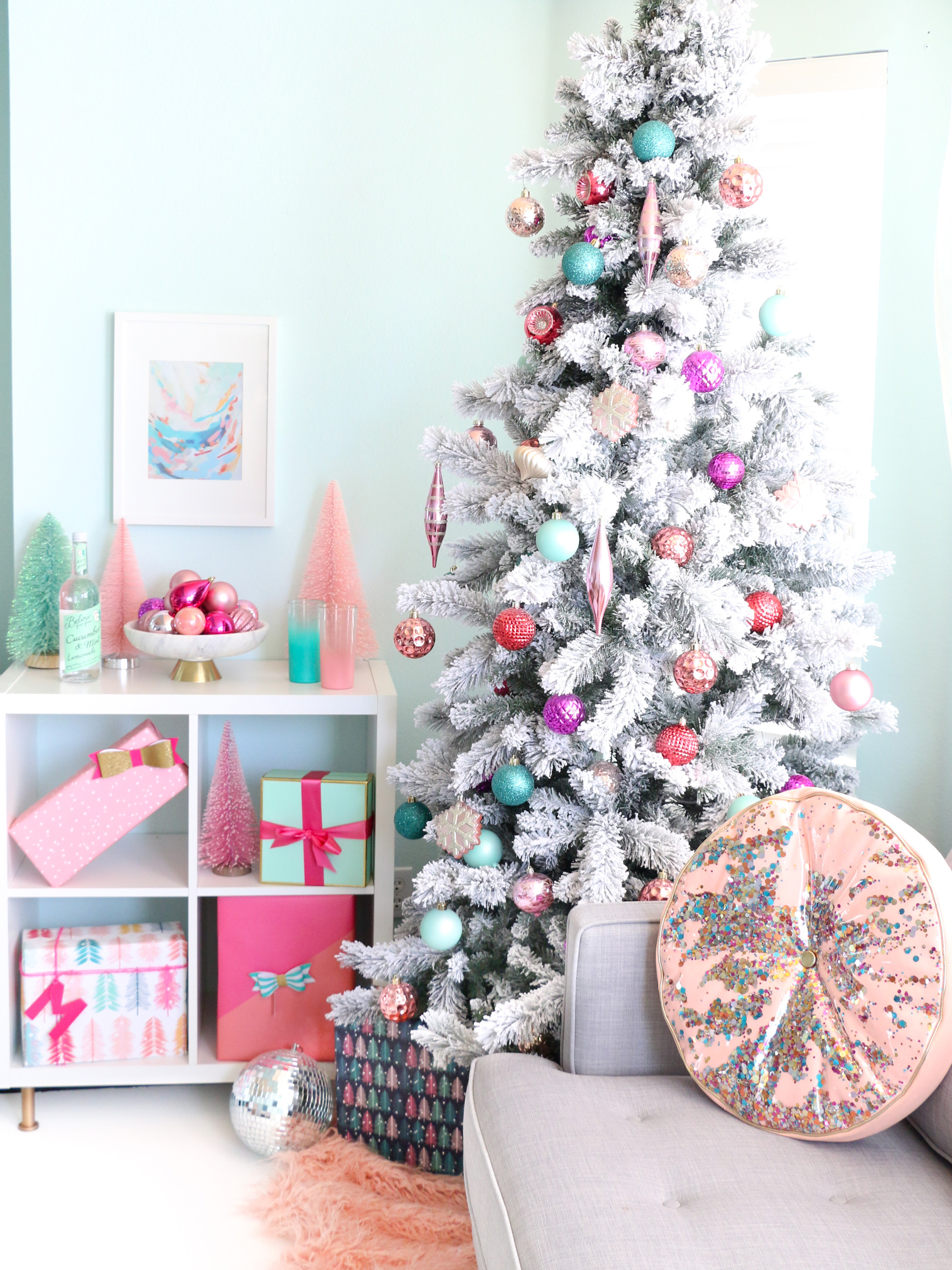 LUCAS Snowman Blue Glittered Christmas Tree Decoration 