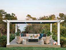 Outdoor Living Room With Pergola