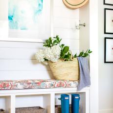 Cottage Mudroom With Blue Boots