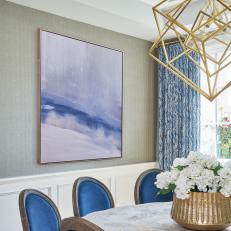 Eclectic Dining Room With Gold Vase