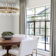 Contemporary Neutral Dining Room With Succulent Centerpiece
