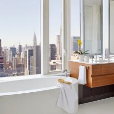 Bathroom With New York City View