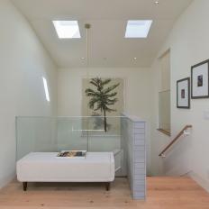 Stair Landing With Two Skylights