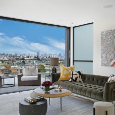 Contemporary Living Room With San Francisco View