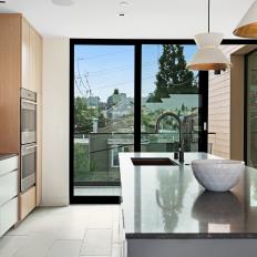 Contemporary Kitchen With Balcony