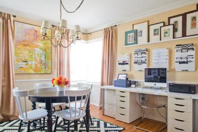 How to Use Your Dining Room as an Office | Dining Room Office Ideas | HGTV