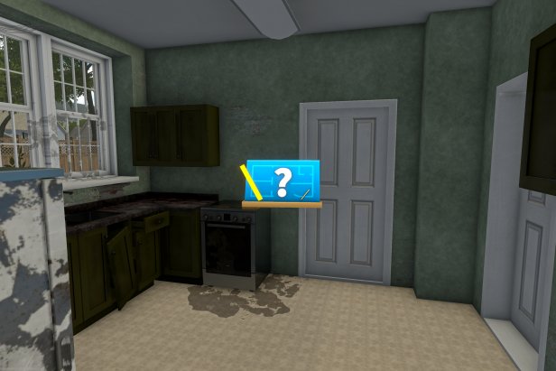Room View In House Flipper Game, Big Question Mark in Center of Room